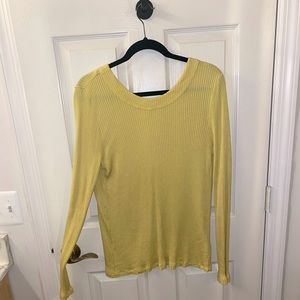 Button back ribbed long sleeved top